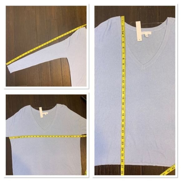 NWT Abound Blue Lightweight V Neck Long Dolman Sleeve Sweater Medium - Picture 11 of 11